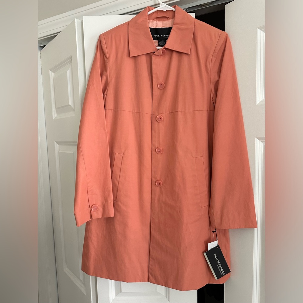 Weatherproof long trench coat